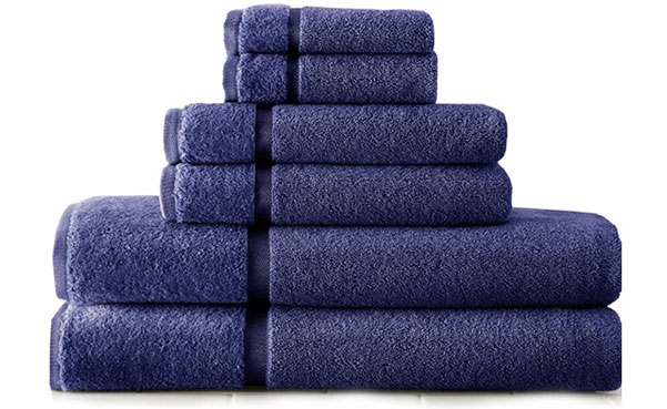 Spa Collection 6-Piece Luxury 100% Cotton Sheared Border Towel Set