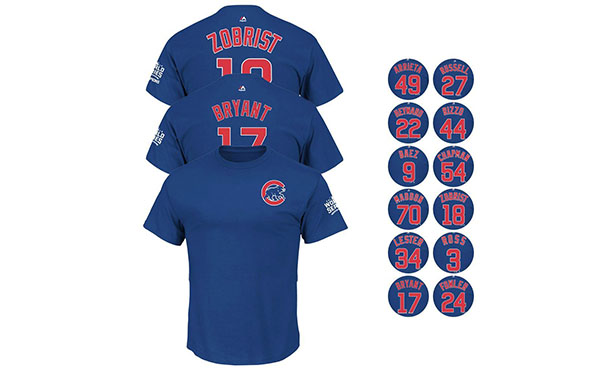 2016 Chicago Cubs Men's Blue Jersey T-Shirt