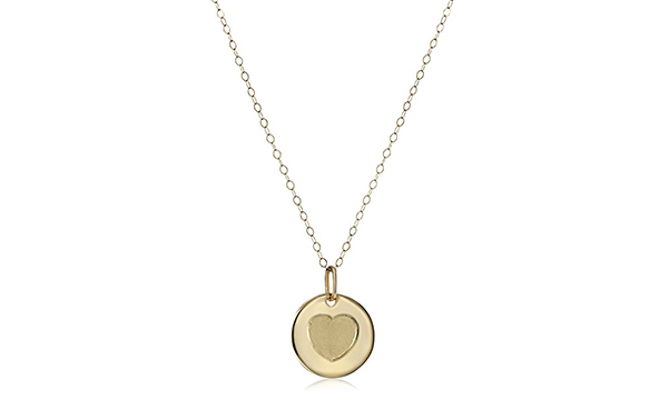 14k Yellow Gold Heart Pendant Necklace
