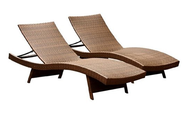Abbyson Living Redondo Outdoor Adjustable Chaise Lounges 2-Pack