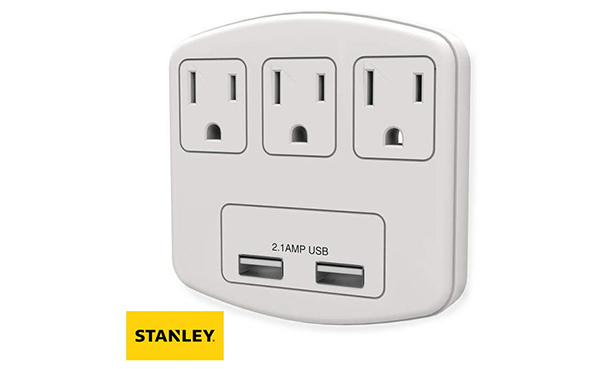 Stanley® PlugMax 3-Outlet with USB Wall Adapter