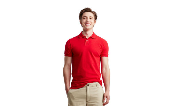 Aeropostale Mens Solid Uniform Pique Polo Shirt