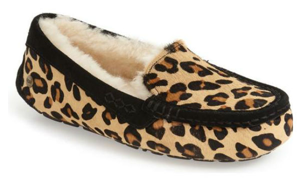 UGG Women's Ansley Calf Hair Leopard Slippers