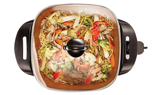 BELLA Electric Skillet with Tempered Glass Lid