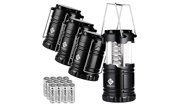 Etekcity Portable LED Camping Lantern Flashlight, 4 Pack