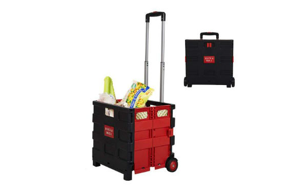 Pack N' Roll Folding Rolling Trolley Crate
