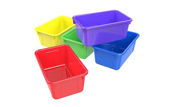 Storex Cubby Bin Plastic Storage Container, Pack of 5