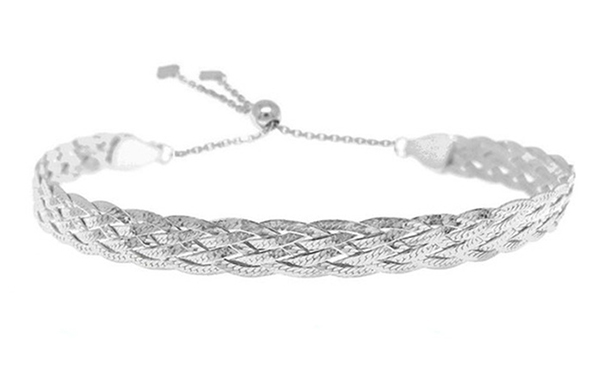 Verona Sterling Silver Braided Herringbone Bracelet