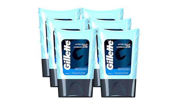 Gillette After Shave Gel, Sensitive Skin, Pack of 6
