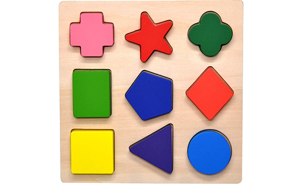 GYBBER&MUMU Wooden Preschool Colorful Shape Puzzle