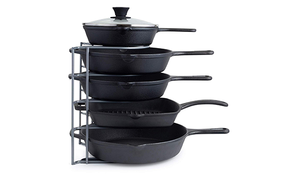 Pan Organizer for Cast Iron Skillets, Griddles and Pots