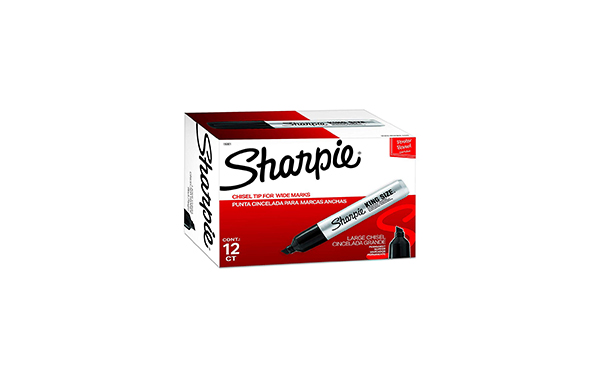 Sharpie King Size Chisel Tip Permanent Markers, Box of 12