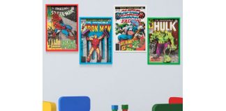 4pc Marvel Superhero Classic Comics 3D Shadowbox Wall Art