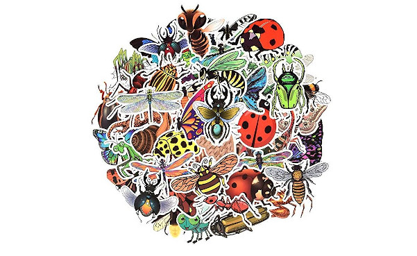 Waterproof Nature Vinyl Stickers Pack for Scrapbooking Water Bottle DIY (50 Pcs Insect Style)