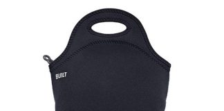 BUILT LB31-BLK Gourmet Getaway Soft Neoprene Lunch Tote Bag - Lightweight, Insulated and Reusable, One Size, Black