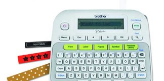 Brother P-touch, PTD210, Easy-to-Use Label Maker, One-Touch Keys, Multiple Font Styles, 27 User-Friendly Templates, White