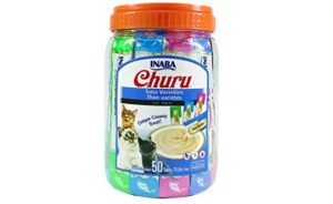 INABA Churu Tuna Lickable Creamy Purée Cat Treats 4 Flavor Variety Pack of 50 Tubes