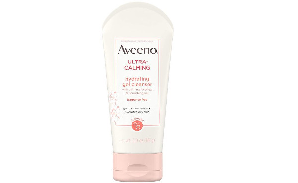 Aveeno Ultra-Calming Hydrating Gel Facial Cleanser with Calming Feverfew and Nourishing Oat, Face Wash for Dry and Sensitive Skin, Fragrance-Free and Non-Comedogenic, 5 oz