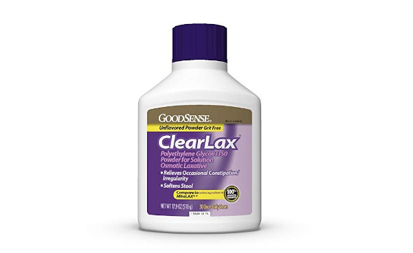 GoodSense ClearLax, Polyethylene Glycol 3350 Powder for Solution, Osmotic Laxative and Stool Softener for Constipation Relief, 17.9 Ounce