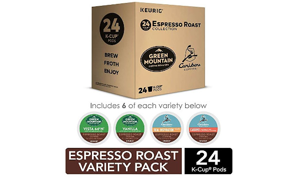 Keurig Espresso Roast Variety Sampler Pack, Single-Serve Coffee K-Cup Pods, Variety, 24 Count