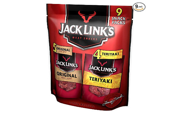 Jack Link’s Beef Jerky Variety Pack, 9 Count (1.25 oz Bags) – Variety Pack Includes Original and Teriyaki Beef Jerky – Great for Lunch Boxes, Good Source of Protein – 96% Fat Free, No Added MSG