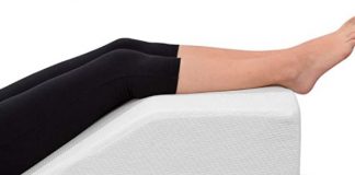 Leg Elevation Pillow - with Memory Foam Top, High-Density Leg Rest Elevating Foam Wedge- Relieves Leg Pain, Hip and Knee Pain, Improves Blood Circulation, Reduces Swelling - Breathable, Washable Cover
