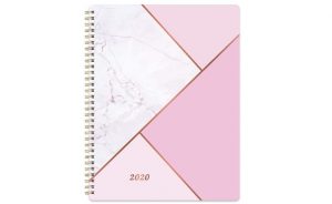 2020 Planner - Weekly & Monthly Planner with Marked Tabs, 8.5" x 11", Thick Paper + Contacts + Calendar + Holidays, Jan. - Dec. 2020, Twin-Wire Binding - Pink Marble